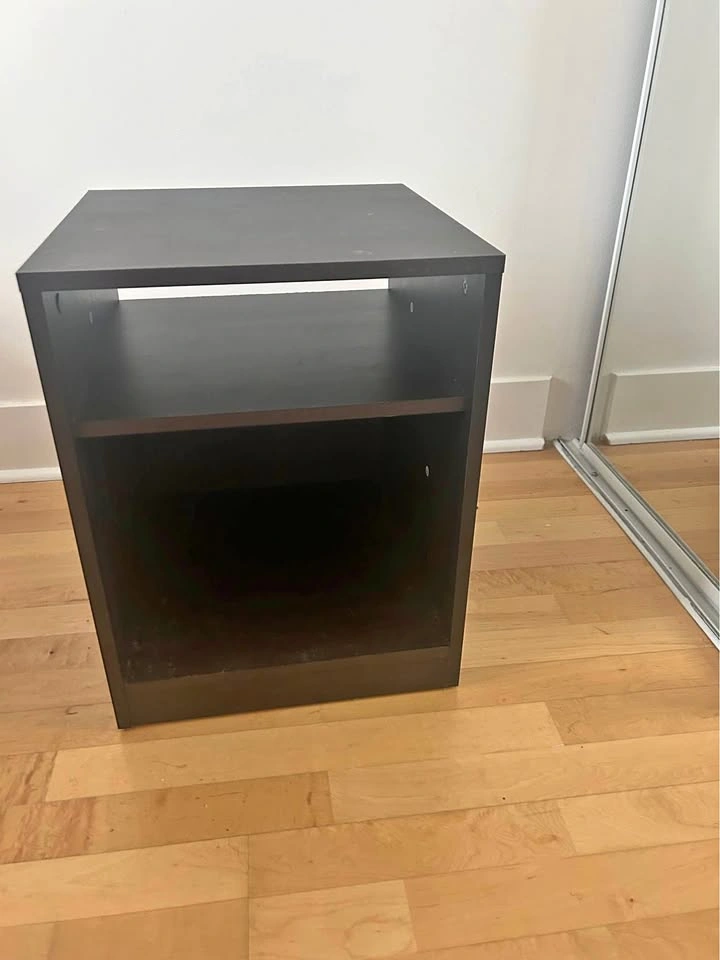 Black Cube Nightstand