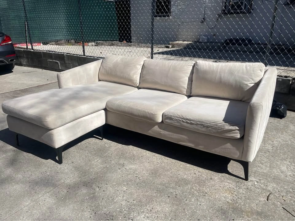 Light beige 3-seat sectional sofa with reversible chaise - photo 3