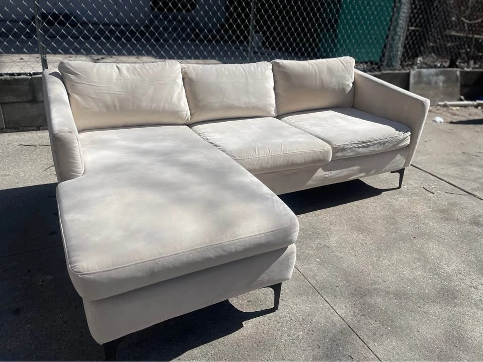 Light beige 3-seat sectional sofa with reversible chaise - photo 4
