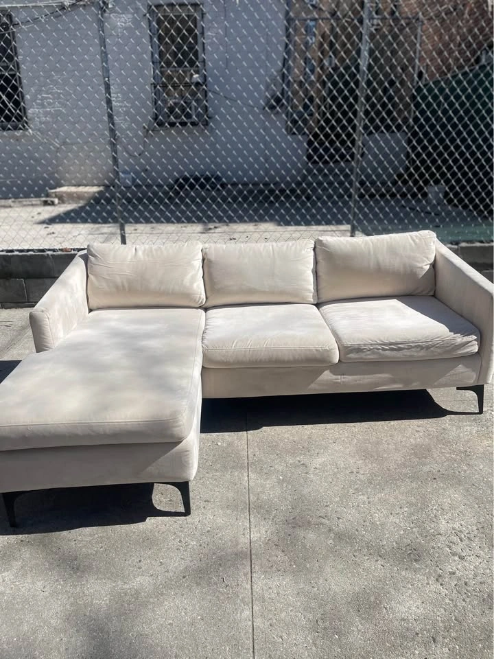 Light beige 3-seat sectional sofa with reversible chaise - photo 5