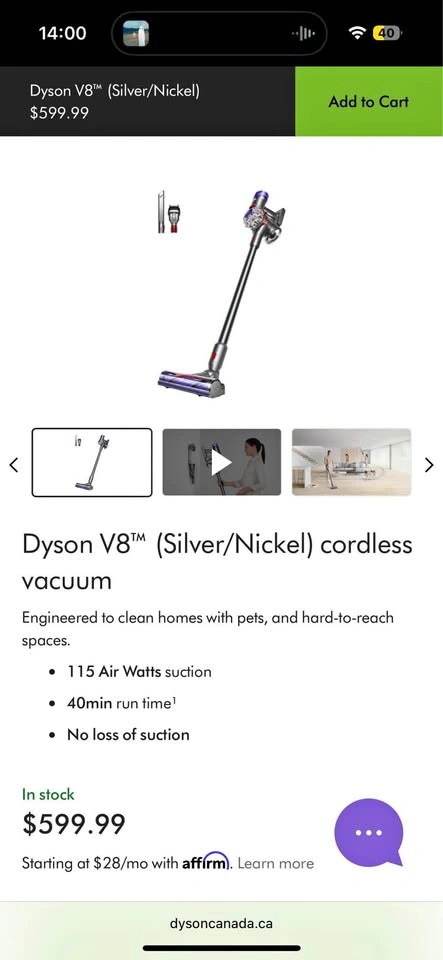 Brand new in box Dyson V8