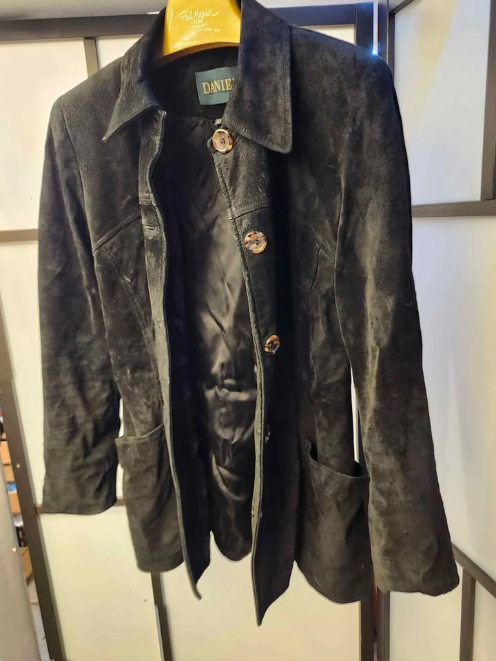 Classic vintage Danier Suede trench coat - Med - photo 3