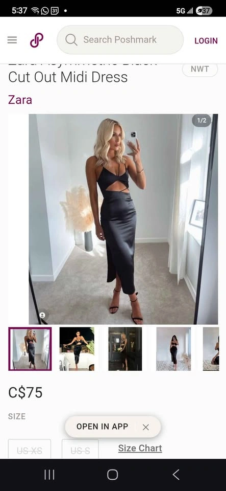 NWT xs ZARA Asymmetric cutout Midi Dress - photo 5