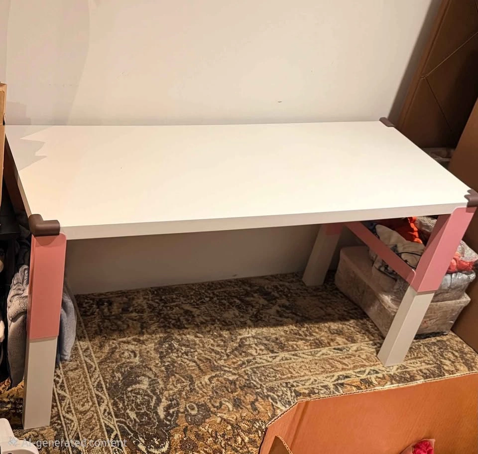 MOVING OUT SALE!! IKEA White and Pink Desk - photo 2