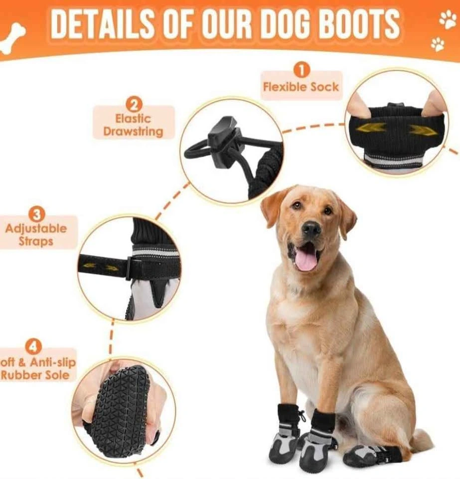 Dog Boots Paw Protection Waterproof Anti-slip Size 8 - photo 3