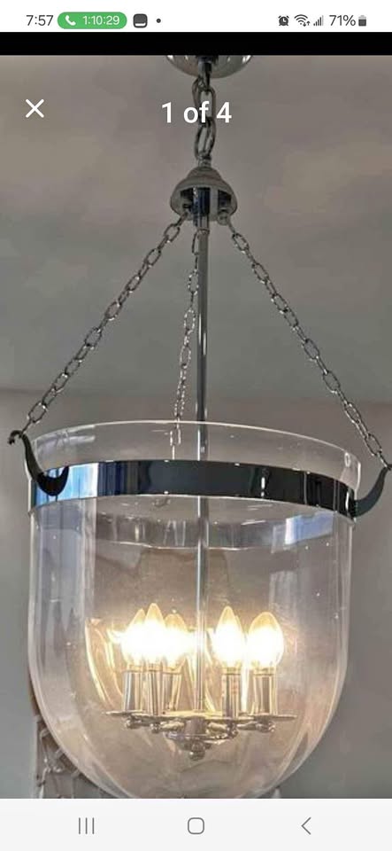 Glass & Brass Accent Light fixture