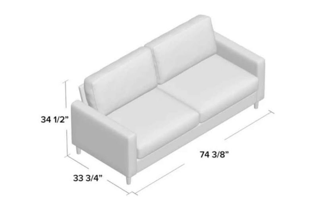 Grey Sofa - 74 inch 3 seater - photo 4