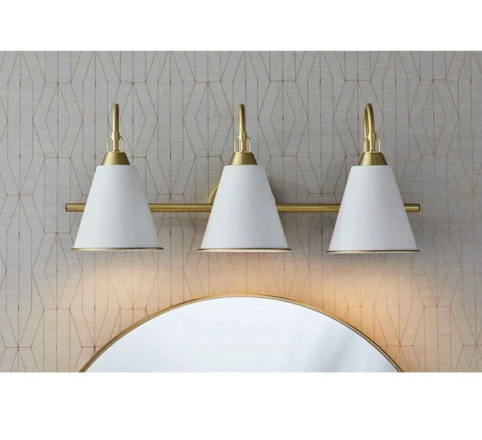 GlucksteinElements Allegra 3-Light Brushed Brass Vanity Light - photo 2