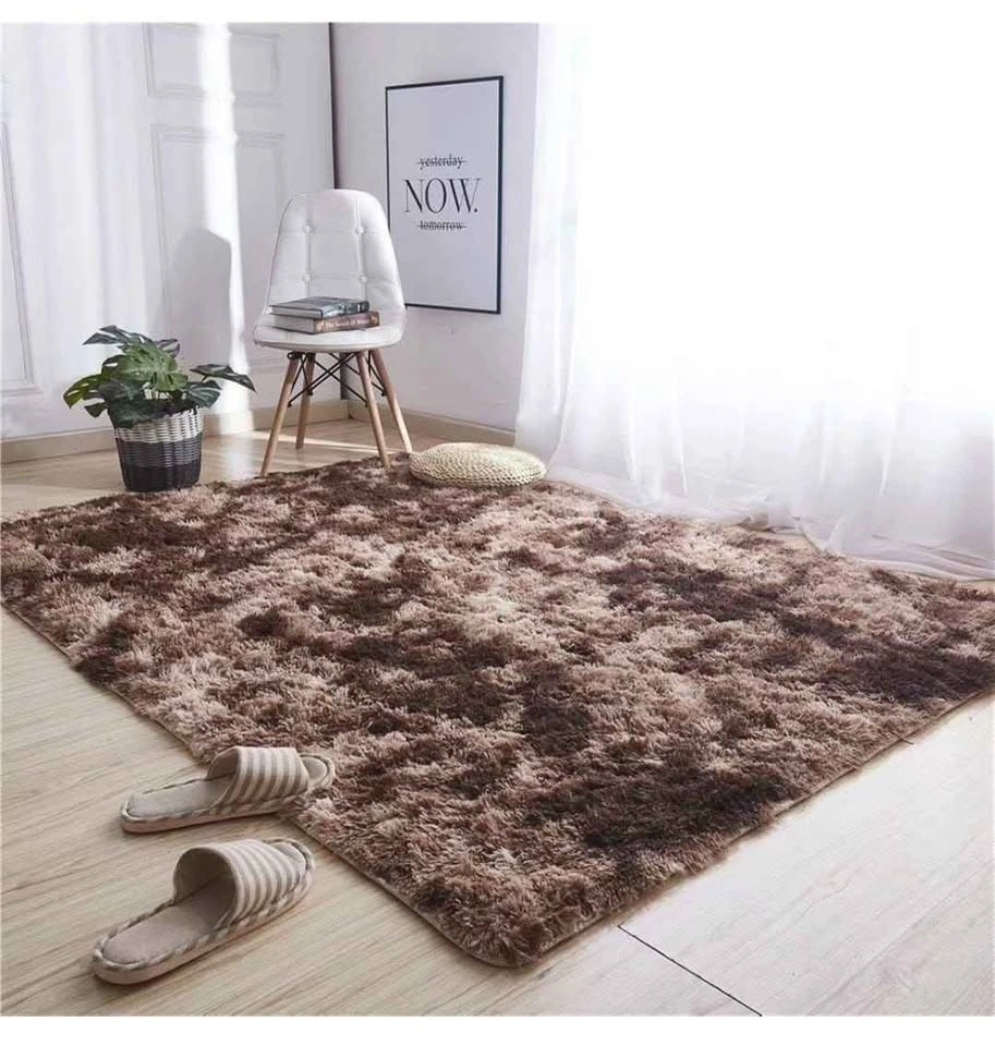 5x7 ft Furry Area Rug - Dark Brown - photo 2