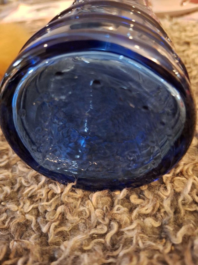 Cobalt Blue Glass Bottle with Cork - Made in Spain - photo 3