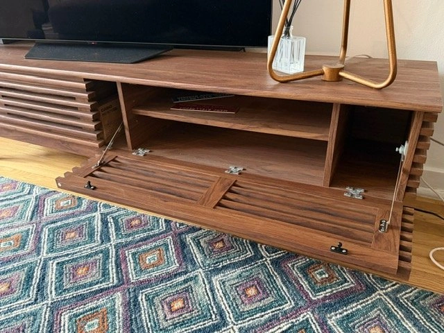 Walnut TV Console - Renwick - North Bergen Pickup $250 OBO - photo 2