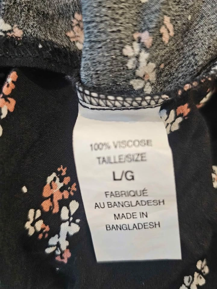 SUZY Black Floral Blouse. Size - Large - photo 3