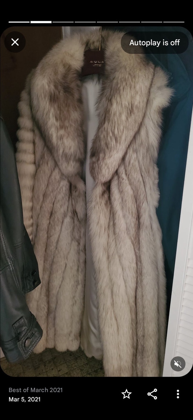 Real Silver Fox Fur Coat for Sale