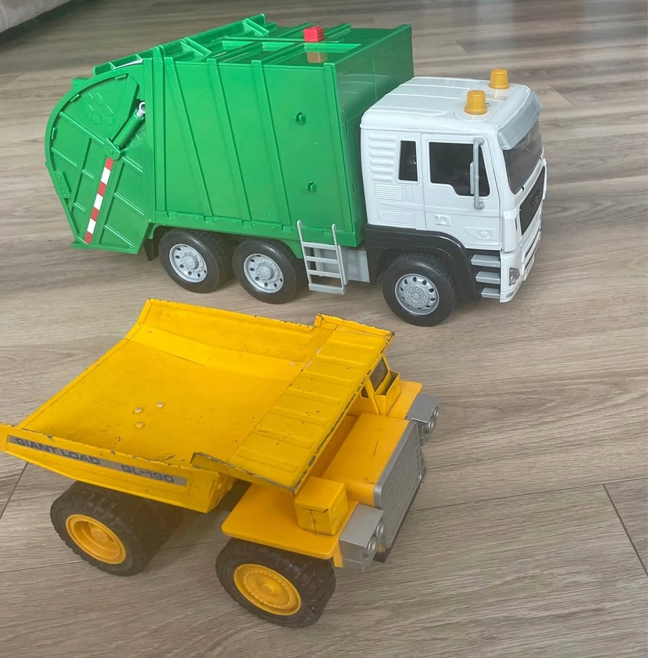 2 Large Toy Trucks - Paw Patrol Garbage Truck & Vintage Dump Tru
