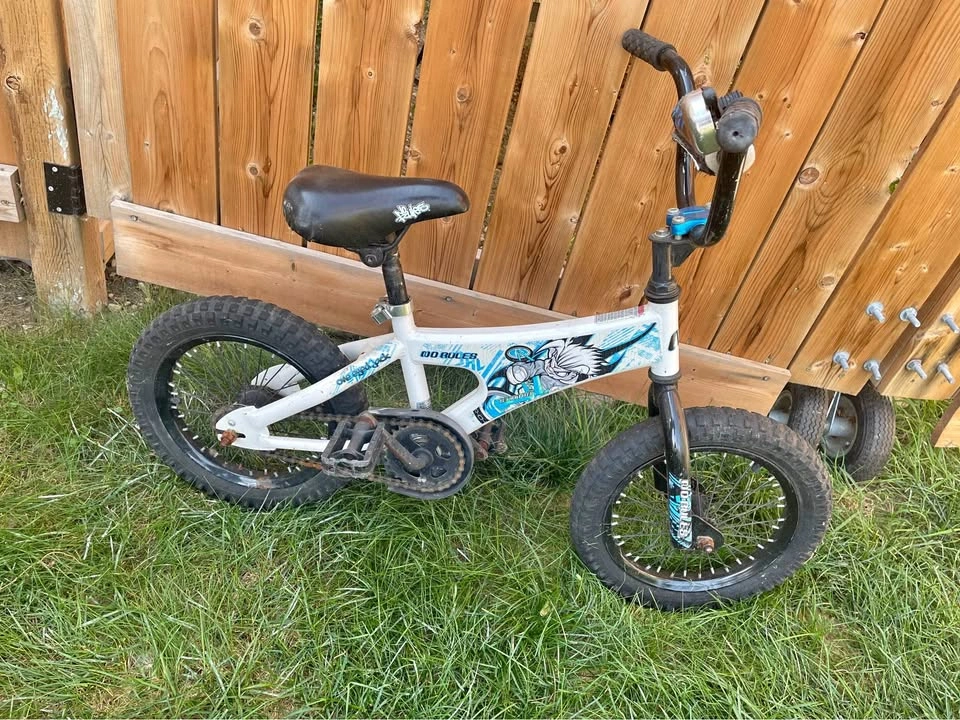 Young boys bike with Bell and chain guard
