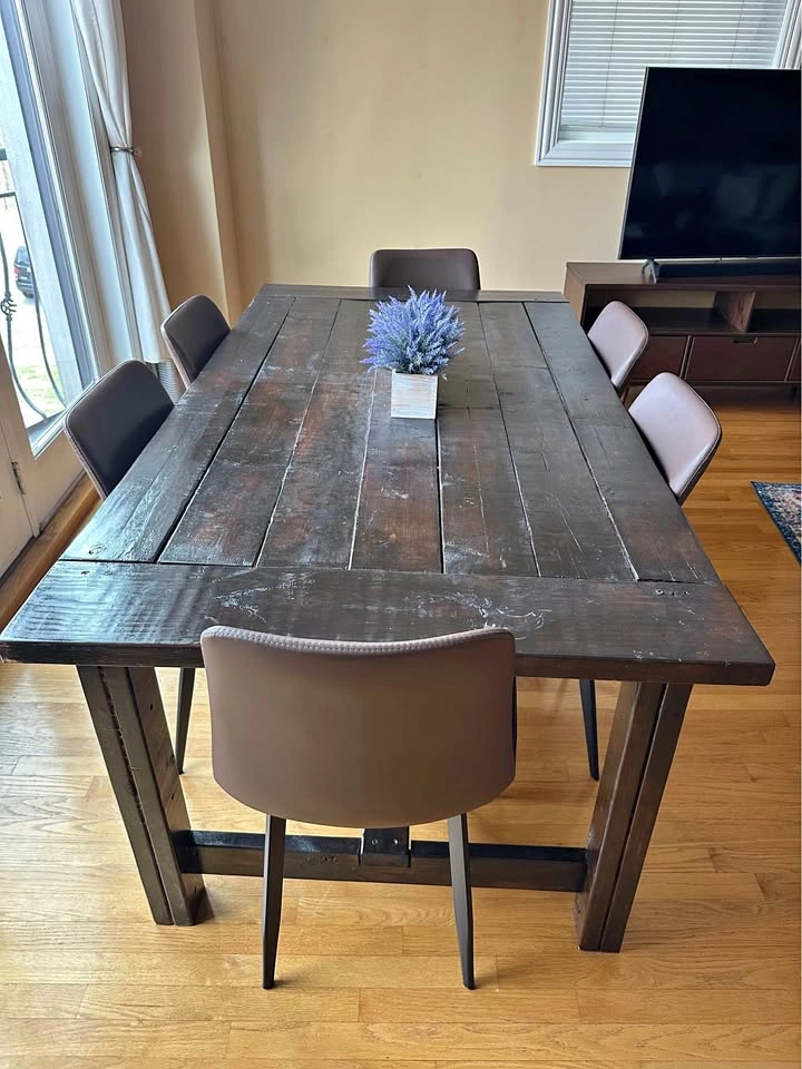 Wooden Farmhouse Table (MUST GO BY 4/15; Chairs not included)