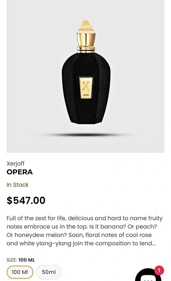 Brand new Xerjoff OPERA Cologne EDP