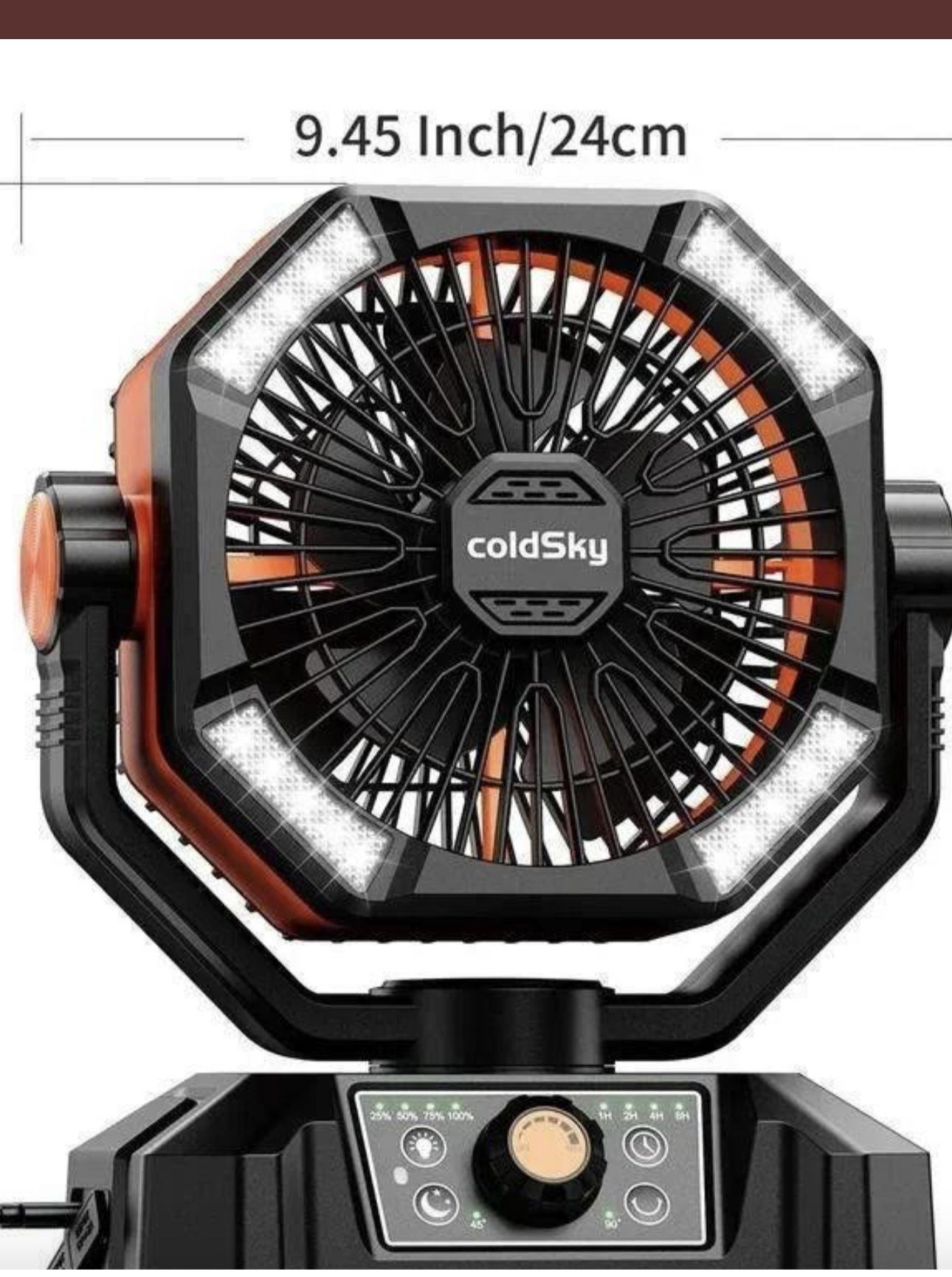 Portable Camping Fan 20,000mAh Rechargeable Remote LED Light NEW - photo 2