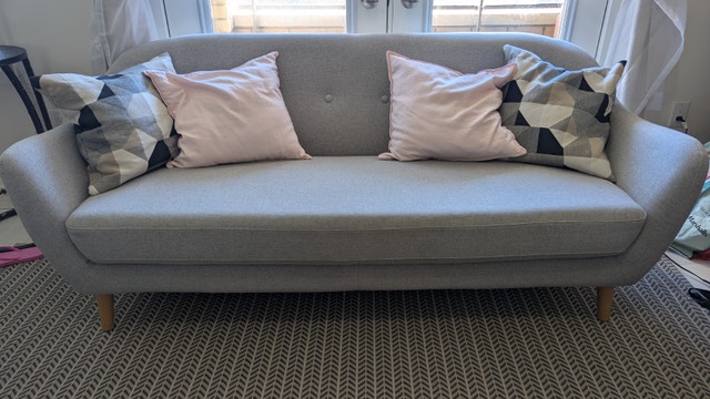 2 piece Light Grey Sofa Set - Used