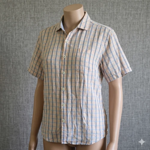 Tommy Bahama Island Modern Fit Shirt Men L Linen Cotton Plaid
