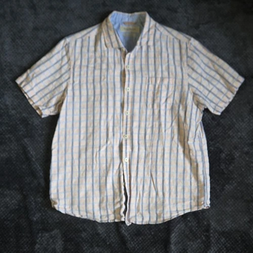 Tommy Bahama Island Modern Fit Shirt Men L Linen Cotton Plaid - photo 2