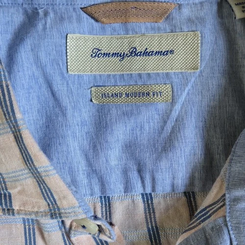 Tommy Bahama Island Modern Fit Shirt Men L Linen Cotton Plaid - photo 3