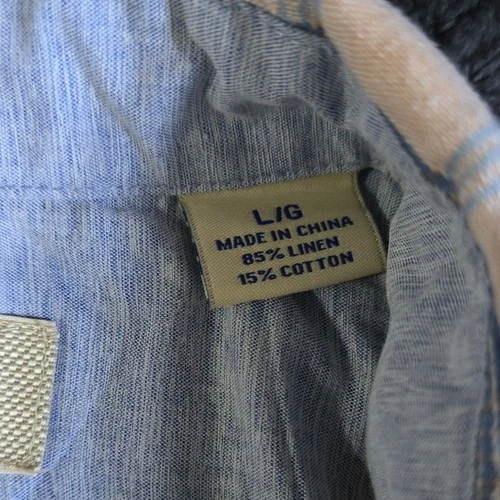 Tommy Bahama Island Modern Fit Shirt Men L Linen Cotton Plaid - photo 4