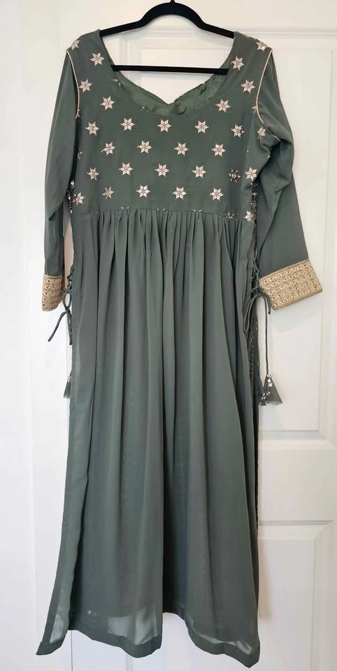 Green Embroidered Anarkali Indian Suit/Dress - photo 3