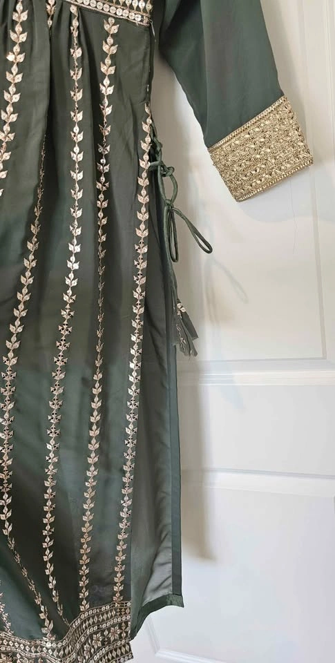 Green Embroidered Anarkali Indian Suit/Dress - photo 4