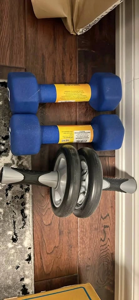 Abs Roller and 10lbs Dumbbells