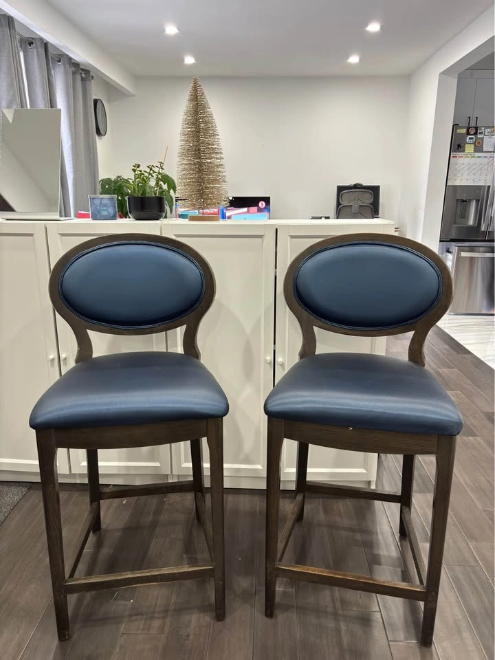 Vintage Blue Counter Height Bar Stools (Set of 2) - photo 2