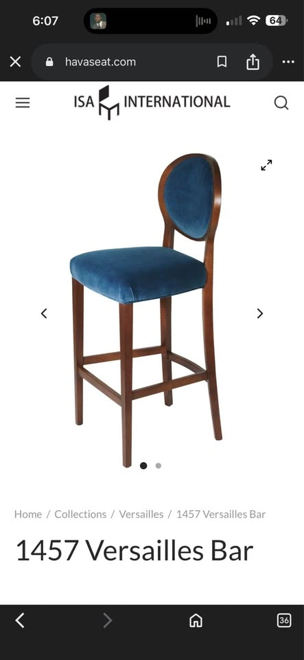Vintage Blue Counter Height Bar Stools (Set of 2) - photo 4