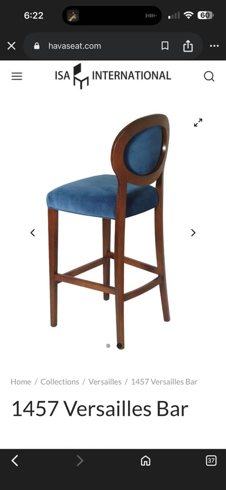 Vintage Blue Counter Height Bar Stools (Set of 2) - photo 5
