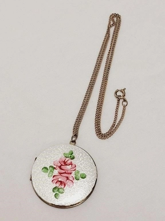 Rose Cameo Locket on Chain - photo 2