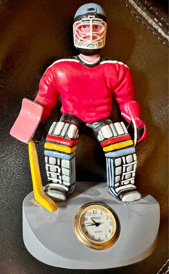 Vintage Novelty Goalie Figure with Working Clock