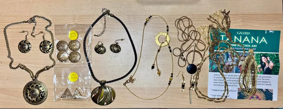 Necklace and earring sets, collet tabs button covers - all for o
