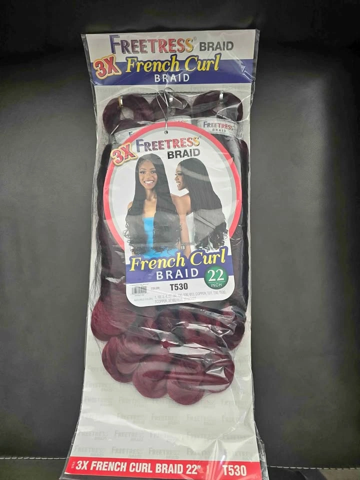 Freetress French Curl Extensions - Burgundy & Blonde