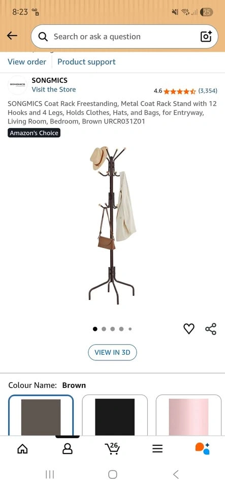 SONGMICS Coat Rack (Brown) - Like New - photo 2