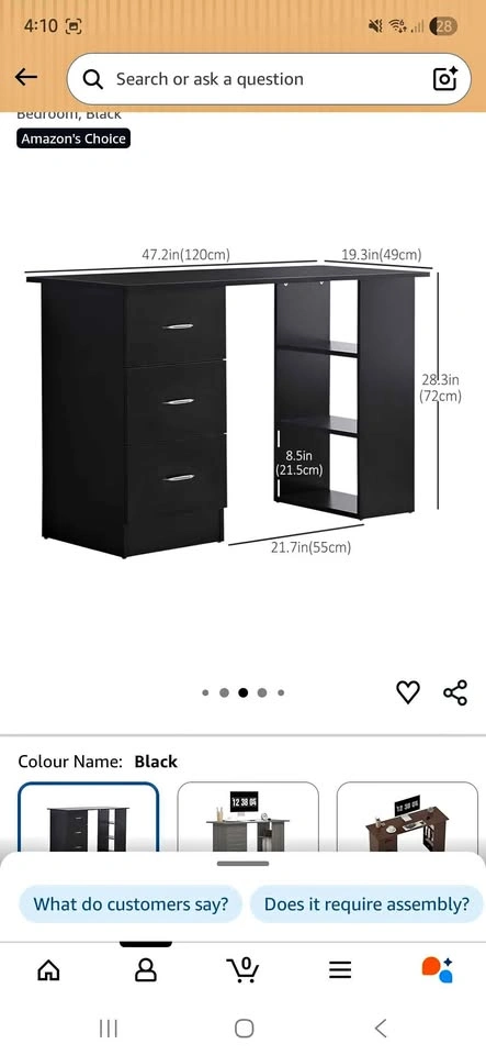 Study table with storage