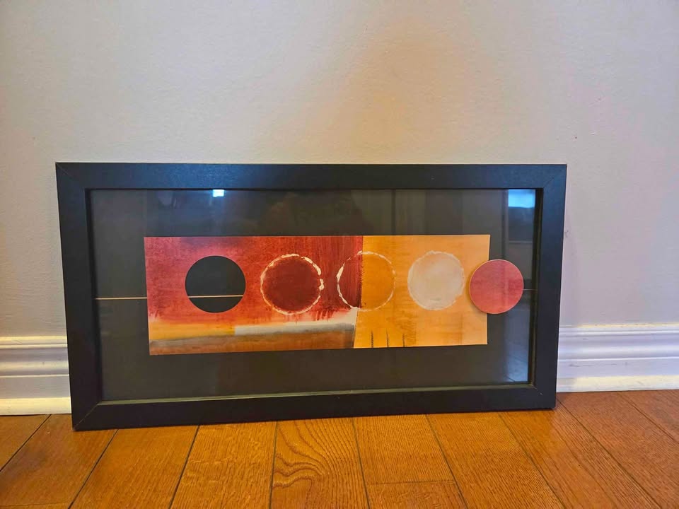 Framed Abstract painting 25"x13"