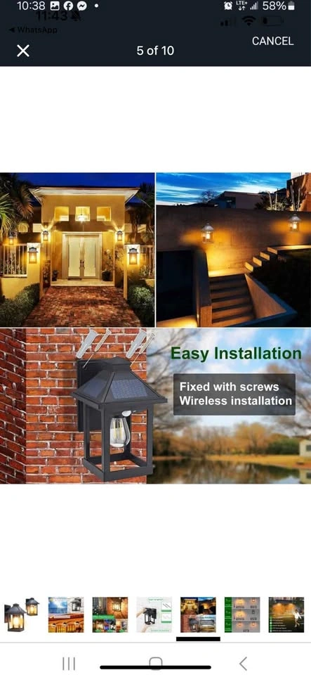 2 Pack Solar Outdoor Wall Lanterns - photo 4