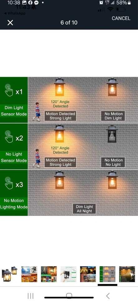 2 Pack Solar Outdoor Wall Lanterns - photo 5