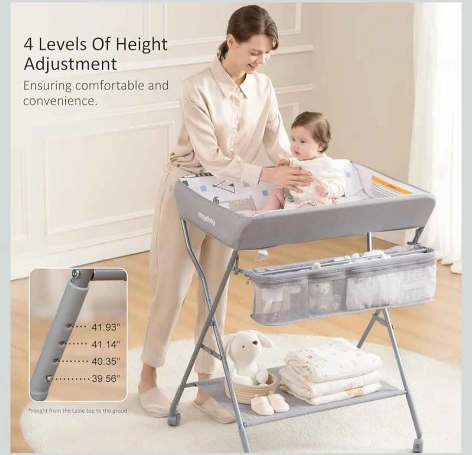 Baby Changing Table with Wheels and Storage + Free Diapers - photo 3