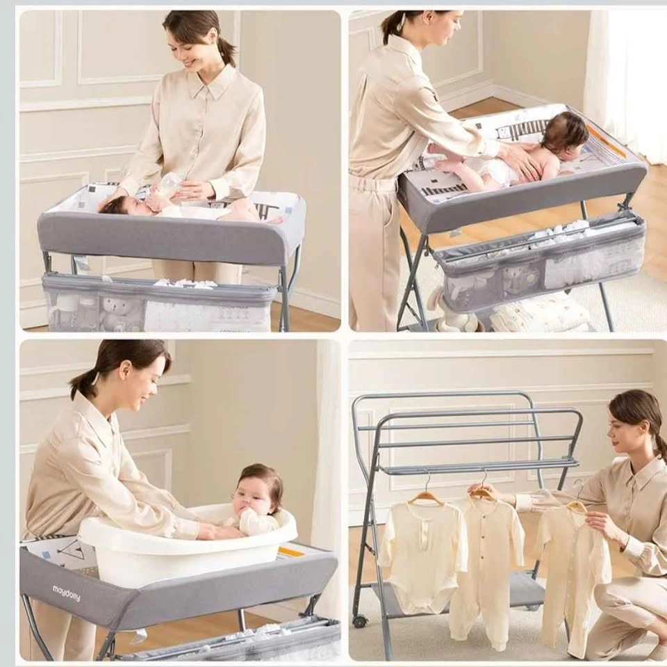 Baby Changing Table with Wheels and Storage + Free Diapers - photo 4