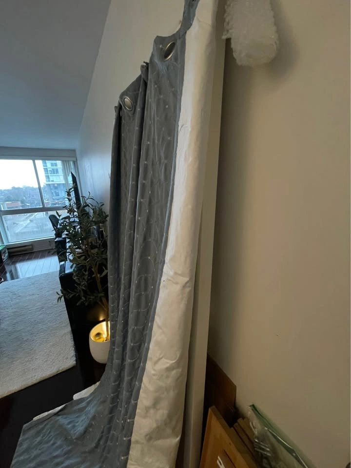 4 Light Blue Blackout Curtains - photo 3
