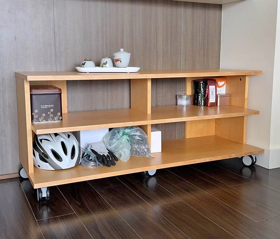 Versatile Solid Wood Media Console / Coffee Table on Casters
