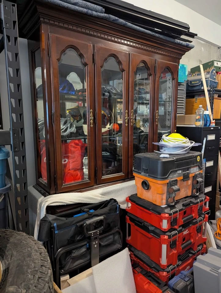Two Piece Wood Display Cabinet - photo 2