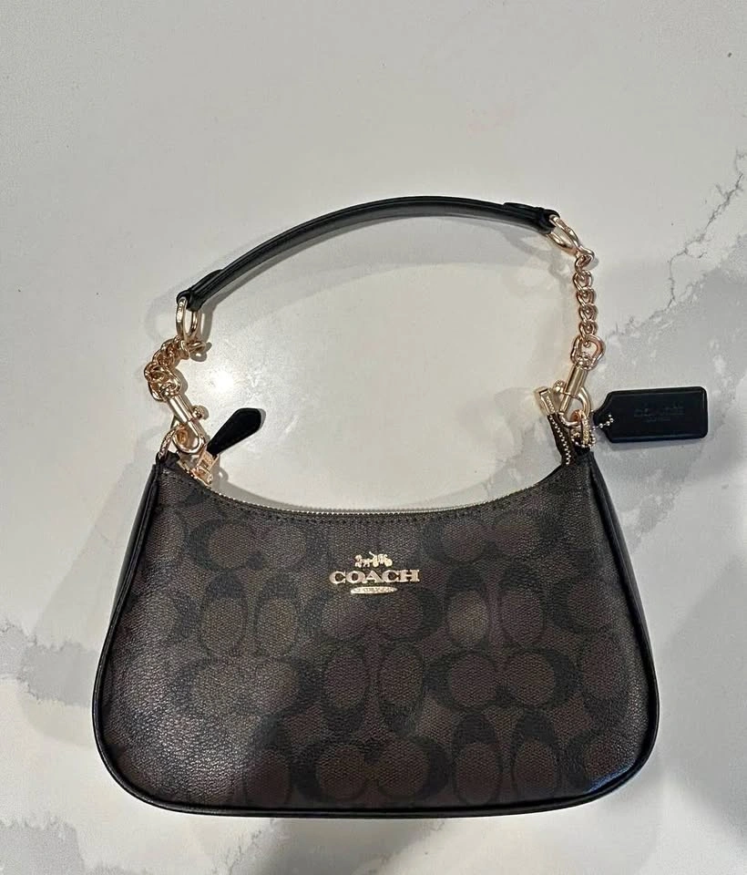 Coach Signature Bag Brown Gold