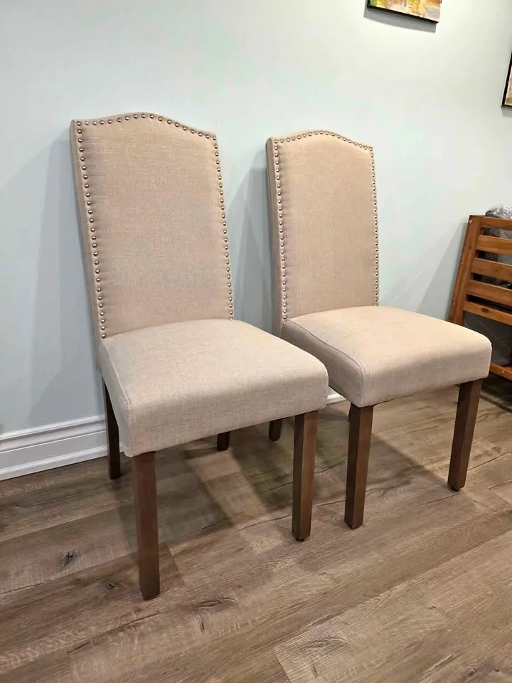 Stylish Upholstered Parsons Dining Chairs (Set of 2) – New thumbnail