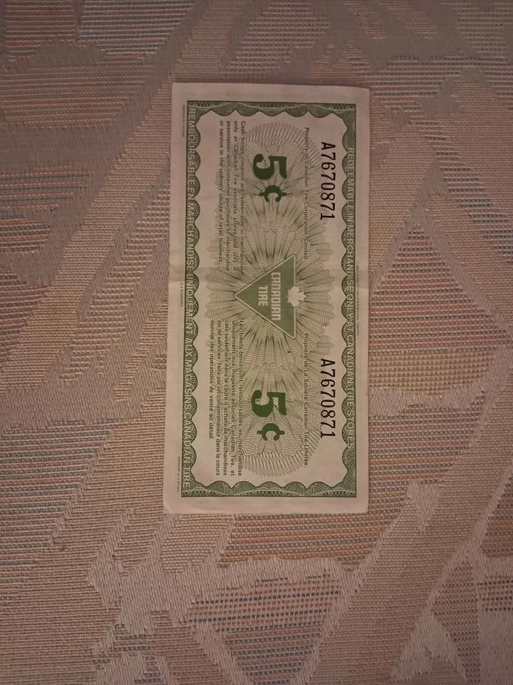 Vintage late 1980's Canadian Tire 5 cents Cash Bonus Coupon - photo 2
